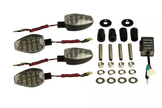 POSH FAITH Товары для мотоциклов Мотоциклетный светодиодный указатель поворота с черной линзой Легкий светодиодный указатель поворота XJR1300/XJR1200/XJR400/S Корпус/прозрачный 060152-06 чёрный