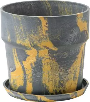 Posh Living Urban Plant Pot Marble Sesame x Lemon x 81032 19.5 H18.5cm