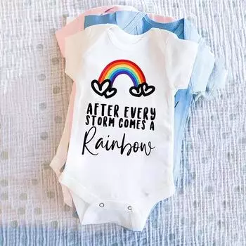 После каждой бури приходит радужный детский комбинезон, подарок на объявление о беременности 3M синий