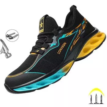 Последние камуфляжные рабочие защитные ботинки высокого класса элегантность неразрушимые строительные ботинки стальной носок анти-гвоздь мужская обувь 44