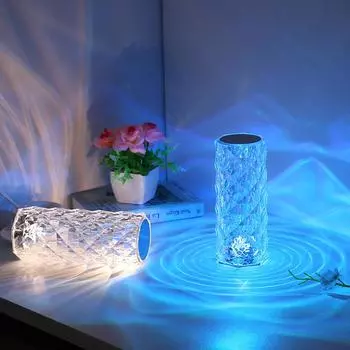 Последние креативные романтические настольные лампы RGB с дистанционным управлением Crystal Rose Jellyfish Atmosphere Lamps Прикроватные сенсорные ночные светильники Hot