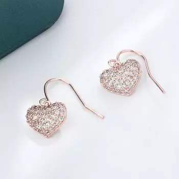 Последние милые серьги в форме сердца из циркония для женщин, корейские серьги, модные ювелирные изделия, подарок на годовщину, серьги серебряный