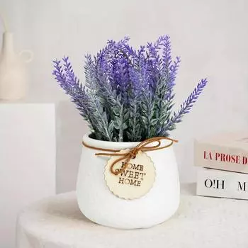 Последние Полиэстер Искусственный Лавандовый Цветок Растение С Горшком Предметы Домашнего Декора