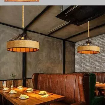Последние ретро-подвесные светильники из пеньковой веревки для ресторана в индустриальном стиле, креативный бар, ресторан, индивидуальность, американский деревенский стиль, популярный no light bulb