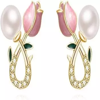 Последние стильные серьги-цветы с жемчугом для женщин и девушек