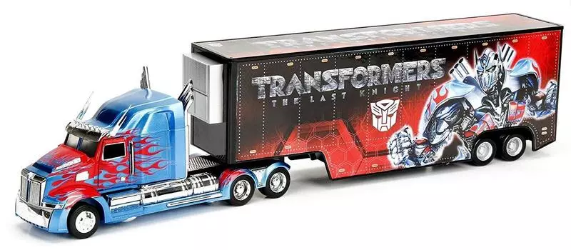 Последний рыцарь 2017 Jada Toys Metals Scale Diecast Vehicle Optimus Prime с прицепом TRANSFORMERS MOVIE 5 THE LAST KNIGHT JADA TOYS METALS DIE CAST