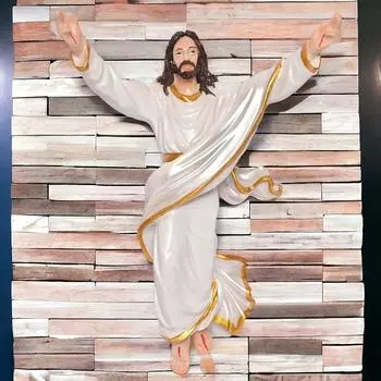 Последняя картина «Воскресший Христос» идеально подходит для дома/молитвенной комнаты/подарков и украшений (белый)