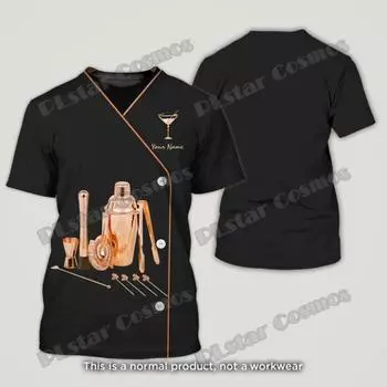 Последняя летняя мужская футболка с индивидуальным именем, футболка с 3D принтом, унисекс, повседневная футболка, подарок бармену DW211 XS