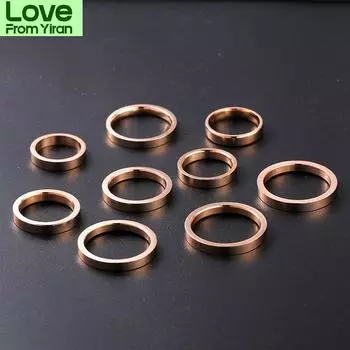 Последняя мода, к счастью, розовое золото, женское и мужское кольцо из полированной нержавеющей стали, ювелирные изделия, обручальное кольцо, кольцо на Валентина 10