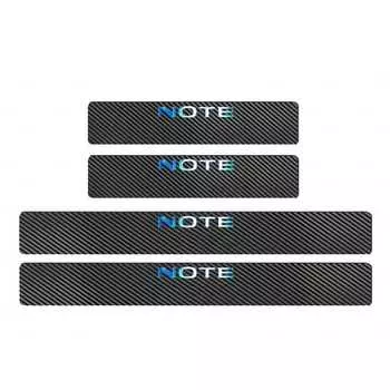 [Последняя модель BOYOUS] Для Nissan New Notebook серии E13 (Декабрь 2020~) Накладка на порог/подножка из кожи с карбоновым покрытием, логотип с золотым тиснением, отделка салона автомобиля