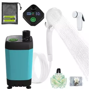 Последняя модель прямой головки душа шаровой VIGOUROUS портативный душ на открытом воздухе USB перезаряжаемый 6000 мАч режим электрический душ кемпинг плавный поток воды