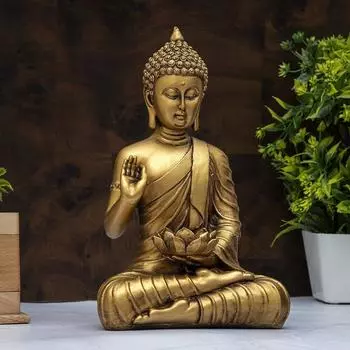Последняя статуя сидящего Будды, экспонат, идол, предметы домашнего декора для гостиной и подарки (Золотая 4)