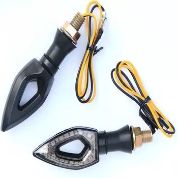 Последовательные светодиодные сигналы поворота для мотоцикла - мини-плавные янтарные передние и задние фонари для индикатора мотоцикла 12 В, совместимые с уличными мотоциклами, скутерами чёрный