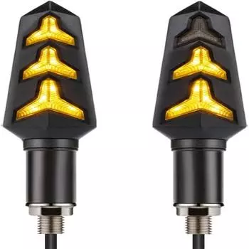 Последовательный сигнал поворота, поворотники для мотоциклов, светодиодные передние и задние указатели поворота, (Желтый/Янтарный)