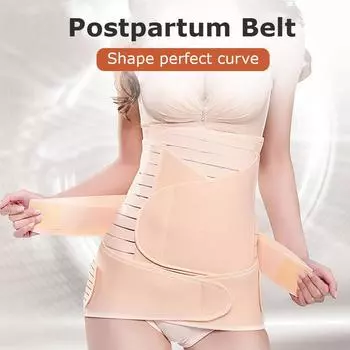 Послеродовой бандаж для живота при кесаревом сечении 3 в 1 поддержка после беременности 3 шт./комплект послеродовой бандаж для живота дышащий L
