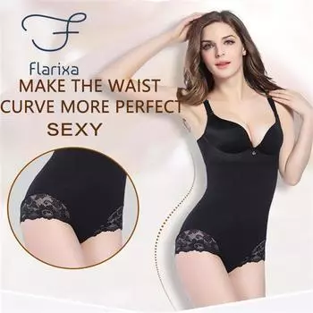 Послеродовые кружевные трусики Flarixa с высокой талией и подтягивающим животом, бесшовные штаны на животе для похудения, кружевные трусики-туника