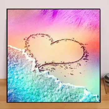 Посмотреть DIY 5D Алмазная картина Пляжный пейзаж Алмазная вышивка Полный набор для вышивки крестом Аниме Домашний декор Подарок ручной работы Round 25x25cm