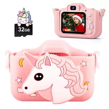 POSO Kids Toy Digital 1080P HD Video 800mAh Kids Digital Timer Selfie Inch IPS 8x Easy-to-USB Birthday Japanese Manual Instruction Included Camera,