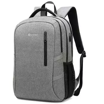 POSO мужской водонепроницаемый рюкзак с разъёмом USB 15.6 inch серый