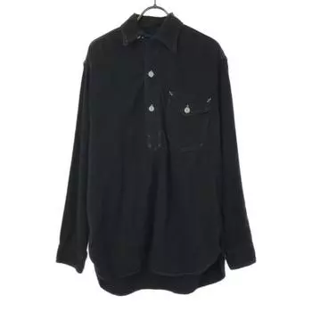 POST OVERALLS Made in USA Long sleeve Cotton shirt S black half button Men s Used