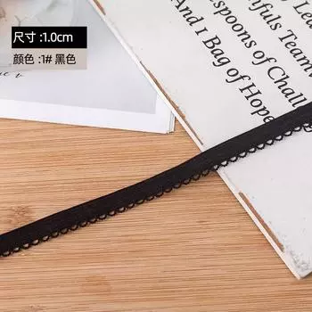 Поставка 1,0 см плоский ремень с цветочным бутоном, белый нейлоновый трикотажный стоматологический ремень, высокая эластичная резинка для нижнего белья 1 #black