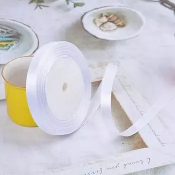 Поставка 1 см полиэстеровой тесьмы, лент, подарочной упаковки, коробки для конфет, ленты-банта. 01 #white