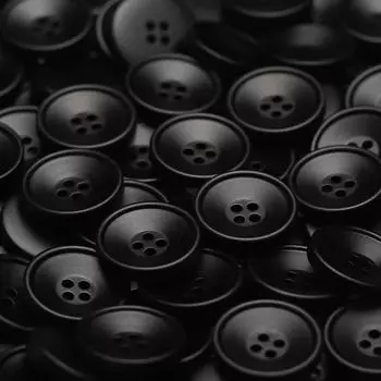 Поставка, Круглая пуговица из смолы с четырьмя отверстиями, Утолщенная двусторонняя нейлоновая пуговица для пальто с напылением, Пуговица для костюма, Пуговица для свитера. 1 #[15mm four-eye concave mysterious black]