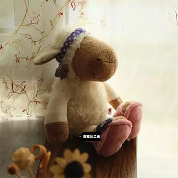 Поставка Повседневный Шарф Овечка Кукла ПП Хлопок Плюшевая Игрушка Успокаивающая Кукла Украшение 25cm