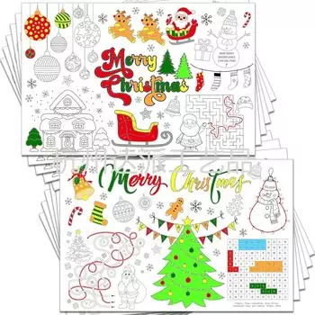 Поставка рождественских граффити-карт, рождественских украшений, детских раскрасок, детских альбомов для рисования 12 pieces