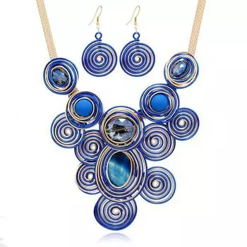 Поставка ювелирных изделий, Креативный преувеличенный комплект ожерелий из алюминиевой проволоки, Ювелирные изделия красный