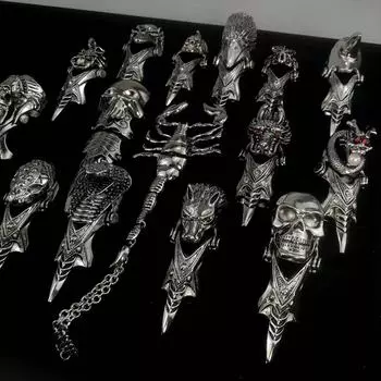 Поставка властного крана, 10 кольцевых соединений, гибкое кольцо, мужское модное кольцо с черепом