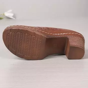 Поставляем женские модные тапочки больших размеров, босоножки на высоком каблуке и платформе, женские односложные модные и удобные сандалии. 36 темно-коричневого