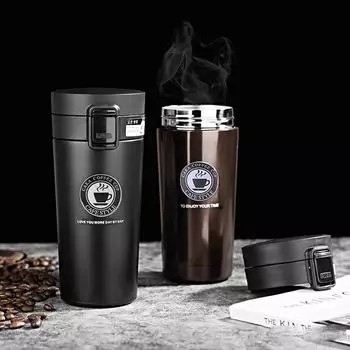 Поставляется с фильтром, дорожная кофейная кружка, термос, термос из нержавеющей стали, вакуумная чашка для чая, автомобильная кофейная чашка 380ml серебряный