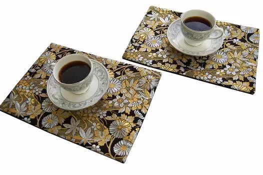 Поставляется упакованным и готовым к использованию в качестве японского подарка, который понравится вам. Японский набор ковриков для чая с узорами, подарочный набор для иностранцев, кимоно, пояс-оби 2, по всей поверхности.