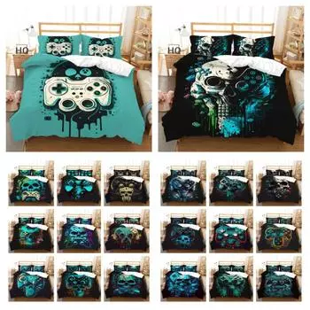 Постельная одежда, игровая консоль, двойные покрывала с принтом, детские мягкие пододеяльники из микрофибры высокого качества UK Single 135x200cm