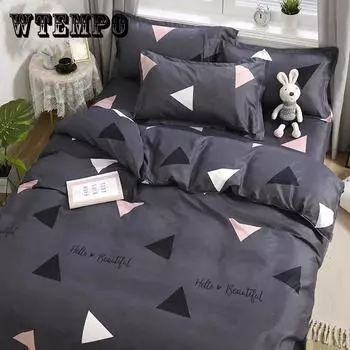 Постельное белье Благоприятный для кожи пододеяльник + 2 наволочки + односпальная двуспальная кровать из четырех частей Двуспальная кровать размера «king-size» 1.8m