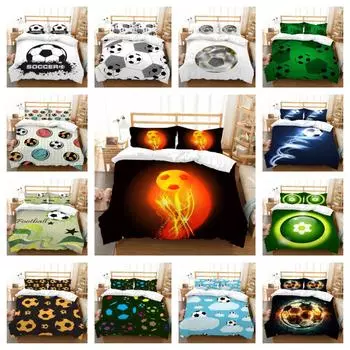 Постельное белье, домашний текстиль, постельное белье с 3D футбольным принтом, двойной король, один размер, крутой комплект пододеяльников UK Single 135x200cm