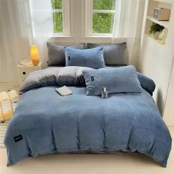 Постельное белье из молочного флиса класса А для матерей и младенцев, пододеяльник, простыня, наволочка, флисовый комплект из четырех предметов, покрывало, пододеяльник, комплект из 3 предметов 1,2 м pillowcase 48 * 74 pair