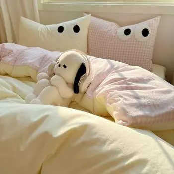 Постельное белье из стираного хлопка, простыня из четырех частей, пододеяльник, комплект постельного белья из трех частей для общежития 1.2m bed