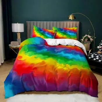 Постельное белье из трех частей с принтом «Радуга» 135 * 200 (two-piece set) 90g