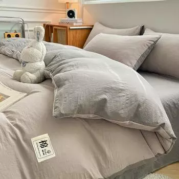 Постельное белье класса А для матерей и младенцев, четырехпредметный пододеяльник из стиранного хлопка, шапка на кровать, простынь для односпальной студенческой кровати, 3 предмета, фабрика цепочки поставок 1.5x2m single piece mattress