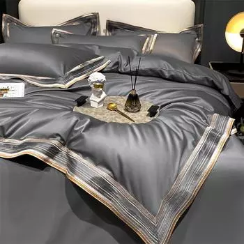 Постельное белье класса А из чистого хлопка, четыре предмета, хлопковый светильник, Роскошный хлопок с плотностью 200 ниток, вышитый пододеяльник, простыня на подкладке G
