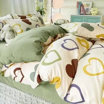 Постельное белье Комплект из четырех предметов небольшого размера, свежий, утолщенный, полированный, комплект из трех предметов для общежития 1.2m bed