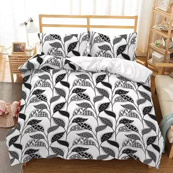 Постельное белье Комплект из трех предметов Пододеяльник Наволочка 3D Цифровая печать Серия растений Лист Фрукты Комплект 135 * 200 (two-piece set) 90g