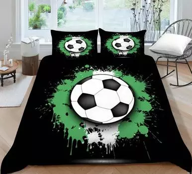 Постельное белье Комплект Одеяло Чехол 3D Футбол Печать Домашняя кровать Чехол Пододеяльник Удобный Полиэстер Микрофибра Дышащий Single 135x200cm
