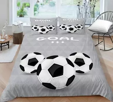 Постельное белье Постельное белье с рисунком футбола Постельное белье для детей Школьный комплект для взрослых Наволочка Микрофибра Дышащая Single 135x200cm