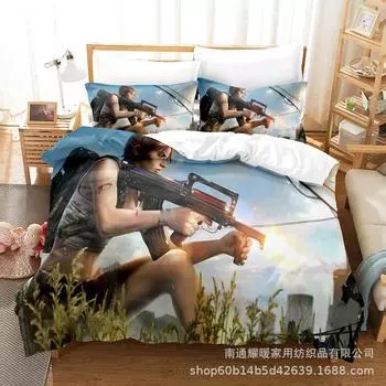 Постельное белье с 3D цифровой печатью Комплект из четырех предметов Комплект из трех предметов Хочу жить Простыня Простыня Подушка 135X200 two-piece set