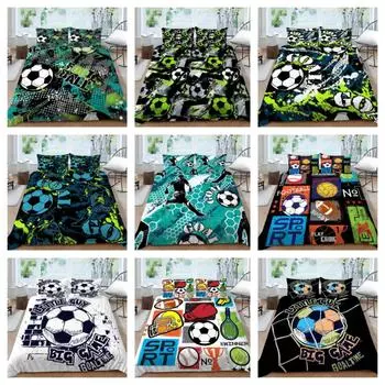 Постельное белье с 3D футбольным принтом, пододеяльник, пододеяльники, покрывало, комплект постельного белья из микрофибры, дышащий, удобный Single 135x200cm