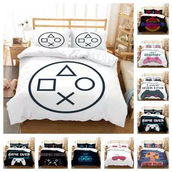 Постельное белье с 3D геймпадом и принтом, пододеяльник, покрывало, комплект постельного белья из микрофибры, удобные пододеяльники UK Single 135x200cm