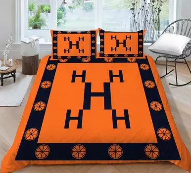 Постельное белье с 3D принтом оранжевого цвета, модный цвет, высокое качество, пододеяльники для девочек и женщин, домашний текстиль, королевские покрывала двойного размера UK Single 135x200cm